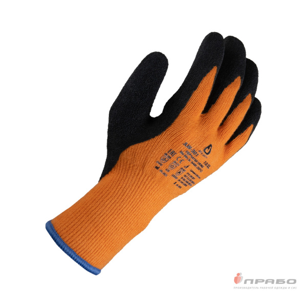 Перчатки акриловые утеплённые с 1/2 рельефным латексным покрытием Jeta Safety JLW-301