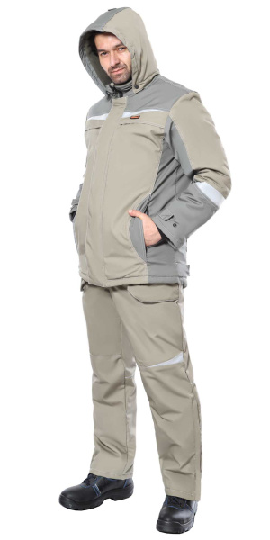 Костюм СИРИУС-ОЗОН куртка, брюки св.оливковый с т.оливковым