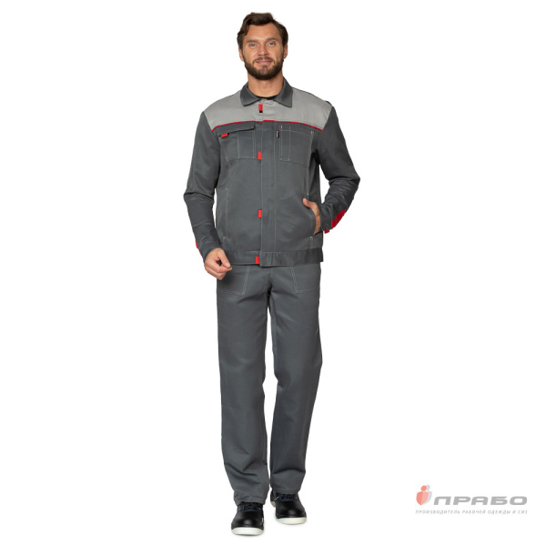 Костюм мужской "Фаворит" серый/серый (куртка и полукомбинезон)