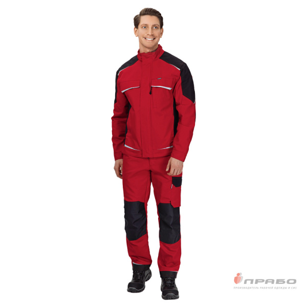 Куртка мужская "Сюрвейер" красный/чёрный