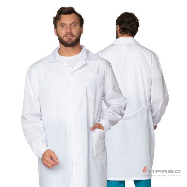 Халат медицинский мужской "Стандарт" белый