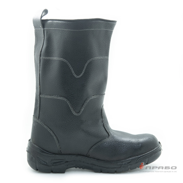 Сапоги кожаные "Олимп" с подошвой ПУ и МП чёрные