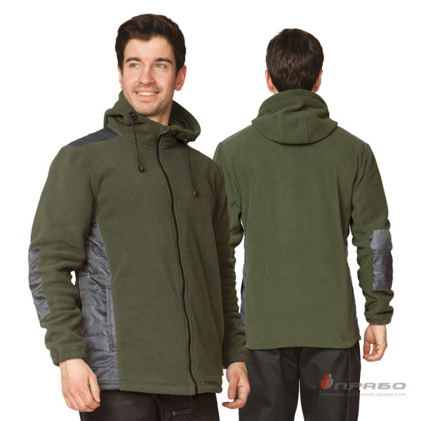 Куртка "Кеми" флисовая с капюшоном хаки