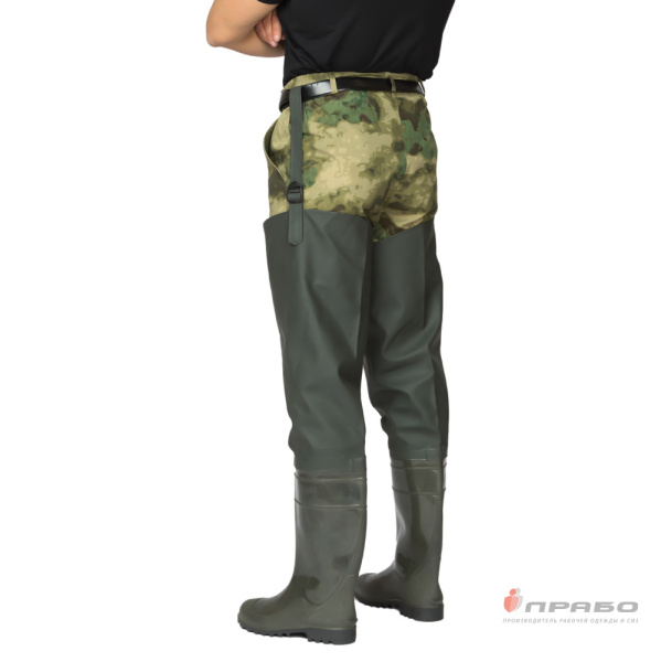 Сапоги рыбацкие ПВХ с верхом из винитола "ПС9 Р" тёмно-зелёные