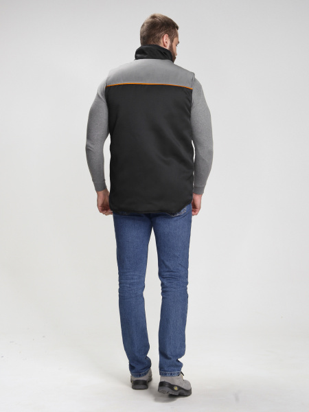 Жилет утепленный Фаворит (тк.Смесовая,210), черный/серый