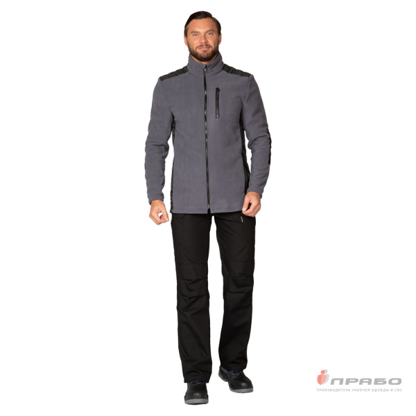 Куртка "Кеми" флисовая без капюшона тёмно-серая
