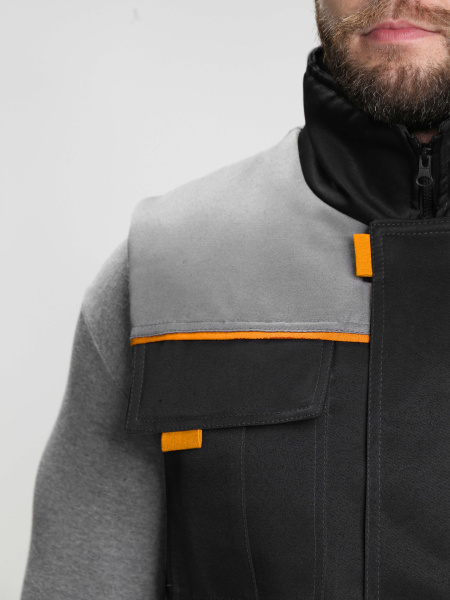 Жилет утепленный Фаворит (тк.Смесовая,210), черный/серый