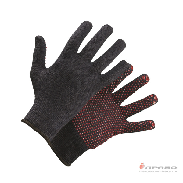 Перчатки трикотажные с ПВХ-покрытием "Точка" Ultima ULT610 (10 класс) чёрные