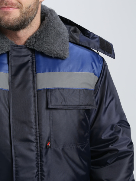 Куртка зимняя Бригада NEW (тк.Оксфорд), т.синий/васильковый