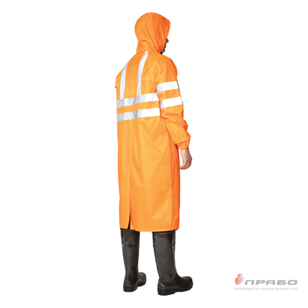 Плащ влагозащитный "Тайфун СОП" оранжевый 3 класса сигнальной защиты