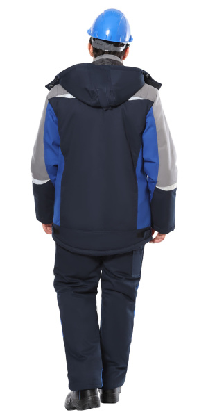 Костюм СИРИУС-ФАВОРИТ-МЕГА-РОСС зимний, куртка и полукомбинезон, синий с васильковым и СОП