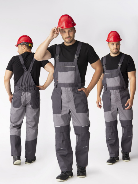 Полукомбинезон Лидер IMP (тк.Смесовая,240), т.серый/св.серый