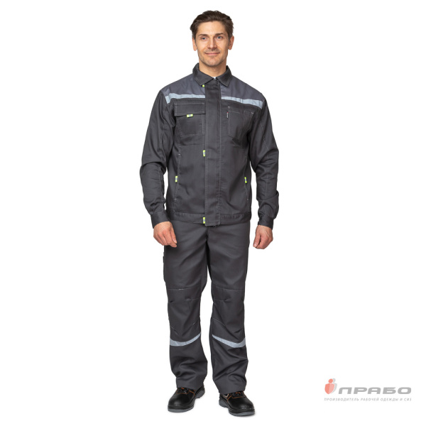 Костюм мужской летний "Профессионал 2 СОП" тёмно-серый/серый (куртка и полукомбинезон)
