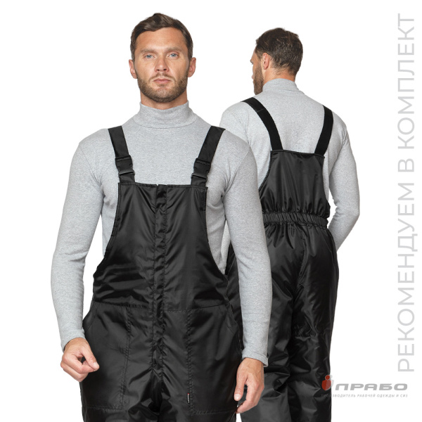 Полукомбинезон мужской утеплённый "Альфа" чёрный