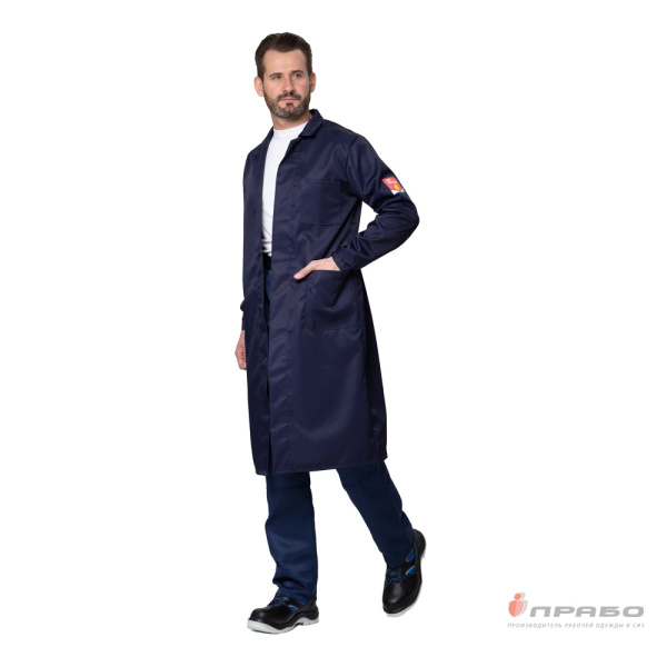 Халат кислотощелочестойкий (КЩС) мужской синий
