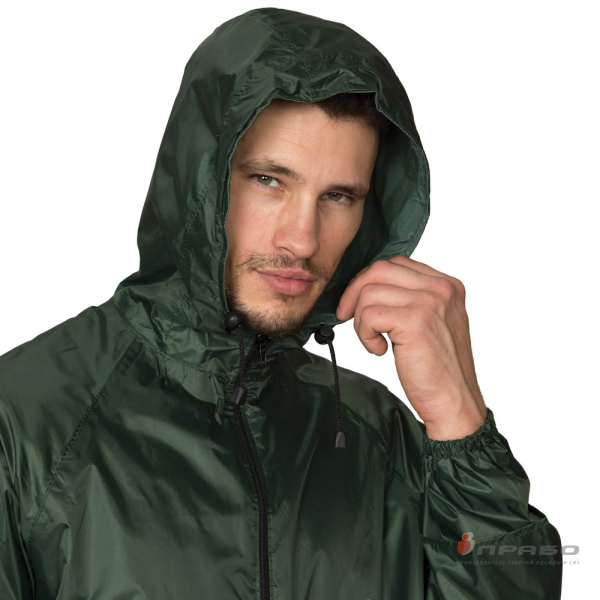 Плащ влагозащитный "Тайфун" нейлоновый с ПВХ-покрытием зелёный