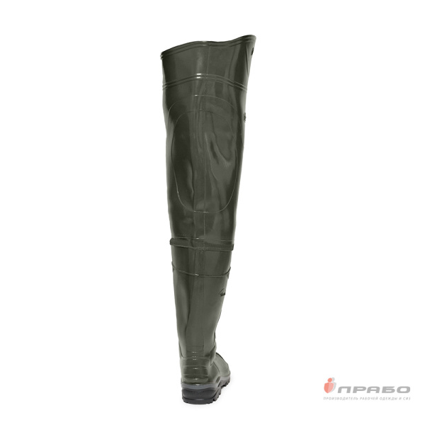 Сапоги рыбацкие с надставкой ПВХ арт. 162 тёмно-зелёные (90 см)