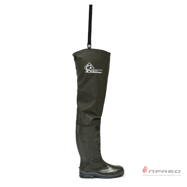 Сапоги рыбацкие ПВХ с винитоловой надставкой арт. 162Т тёмно-зелёные (90 см)