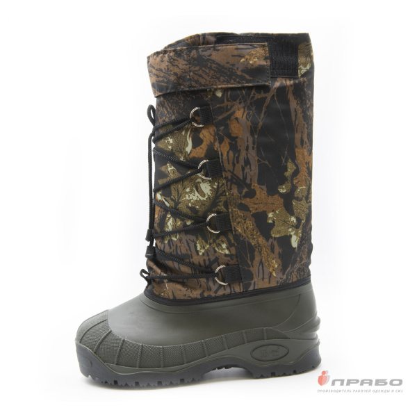 Бахилы рыбацкие шипованные на галоше из ПВХ арт. 133/01ШУ (44 см) оливковый/кмф