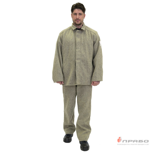 Костюм мужской кислотощелочестойкий (КЩС) суконный серый (куртка и брюки)
