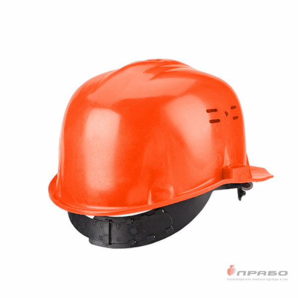 Каска защитная строительная из ударопрочного пластика с креплением для наушников оранжевая