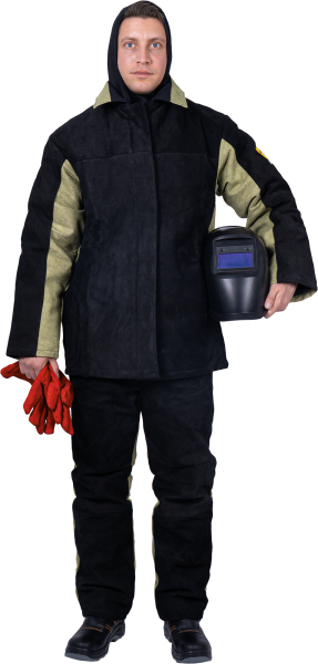 Костюм сварщика комбинированный спилок/брезент утепленный