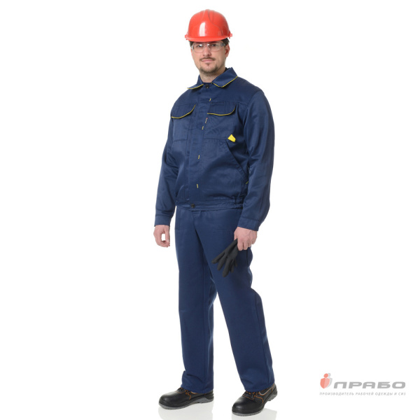 Костюм мужской "Докер" синий (куртка и полукомбинезон)