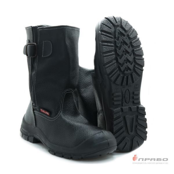 Сапоги кожаные "Вектор" c подошвой ПУ чёрные