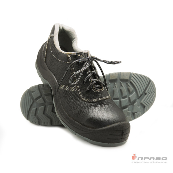 Полуботинки кожаные с подошвой ПУ/ТПУ и МП чёрные