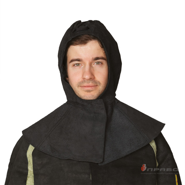 Подшлемник цельноспилковый с пелериной из натуральной кожи для сварщика