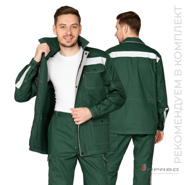 Куртка мужская летняя "Эко-Труд" тёмно-зелёная