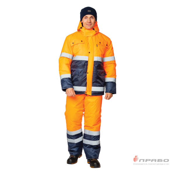Костюм утеплённый "Спектр 2" оранжевый/синий (куртка и полукомбинезон)