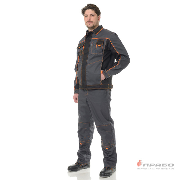 Куртка мужская "Бренд" серо-чёрная