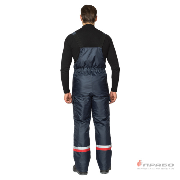 Костюм мужской утеплённый "Тренд" синий/красный (куртка и полукомбинезон)