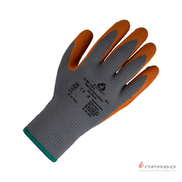Перчатки полиэфирные утеплённые с 1/2 рельефным латексным покрытием Jeta Safety JLW-101