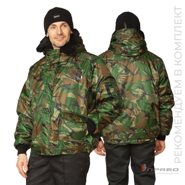 Куртка мужская утеплённая с капюшоном "Альфа" КМФ кукла