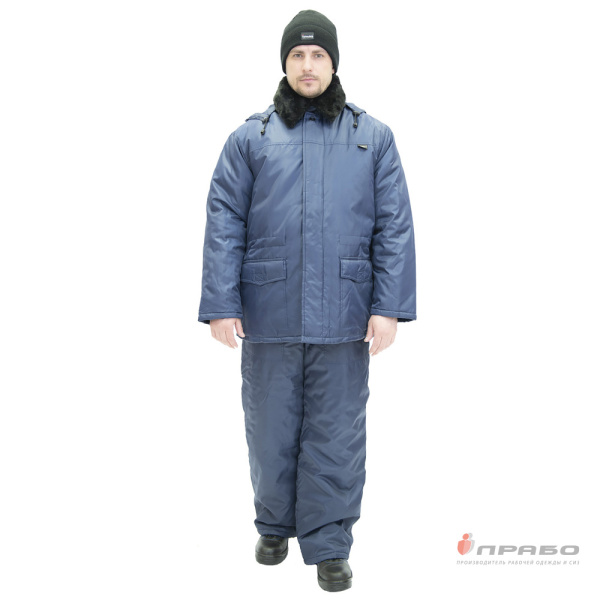 Костюм мужской утеплённый "Вьюга Э" тёмно-синий (куртка и брюки)
