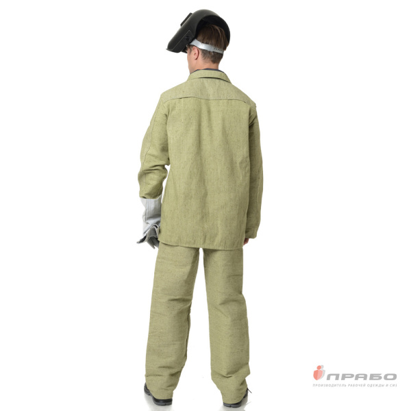 Костюм сварщика брезентовый хаки 1 класса защиты (куртка и брюки)