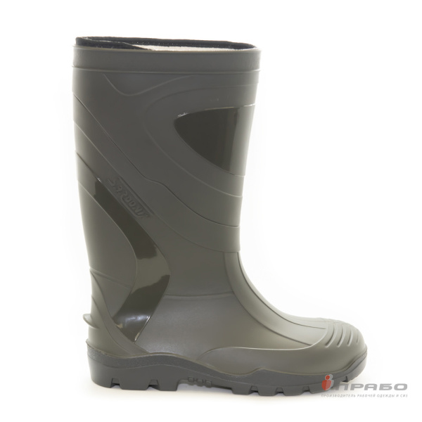 Сапоги мужские утеплённые ПВХ МБС КЩС с утеплителем НТП оливковые (34 см)
