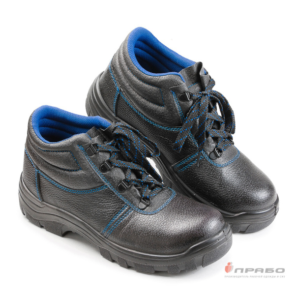 Ботинки кожаные "Олимп-12" с подошвой ПУ и МП чёрные