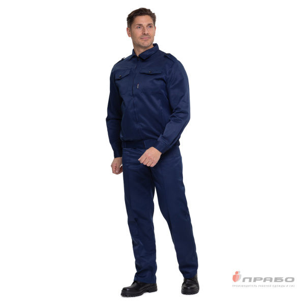 Костюм мужской "Альфа" синий (куртка и брюки) для охранников