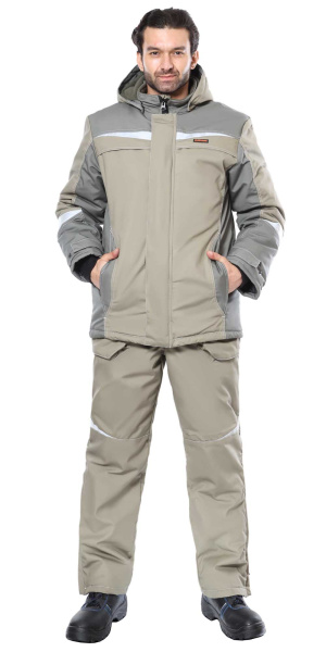 Костюм СИРИУС-ОЗОН куртка, брюки св.оливковый с т.оливковым