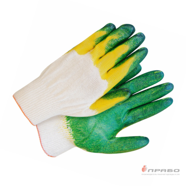 Перчатки хлопчатобумажные с двойным латексным обливом (13 класс)