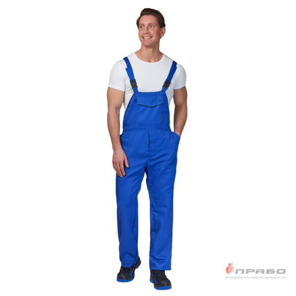 Костюм мужской "Докер" васильковый (куртка и полукомбинезон)