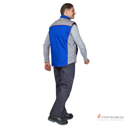 Жилет универсальный утеплённый "Бренд" василёк/серый