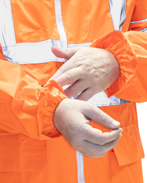 Плащ влагозащитный сигнальный с СОП SIRIUS Профи (225 гр/м2) оранжевый (ЧЗ)