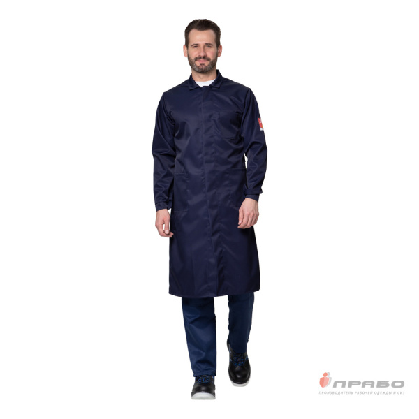 Халат кислотощелочестойкий (КЩС) мужской синий