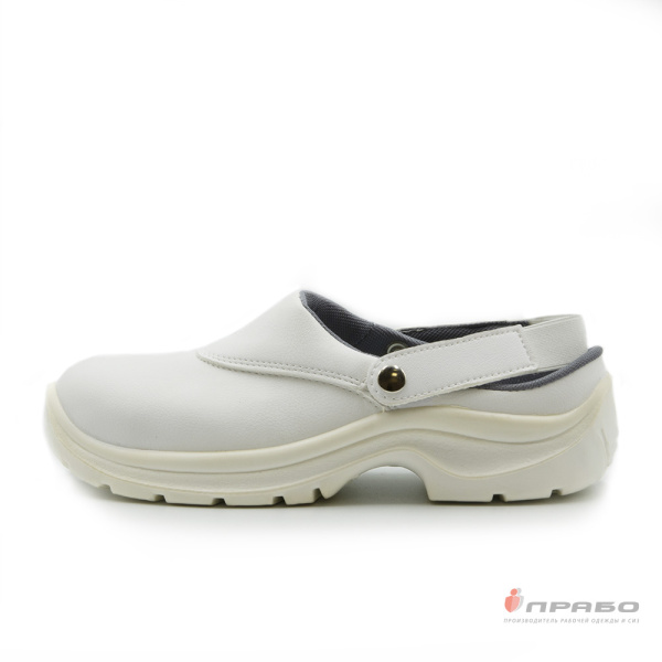 Сабо кожаные женские "Лорика" на подошве ПУ с МП белые