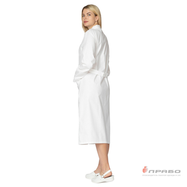 Халат медицинский женский "Эконом" белый из бязи