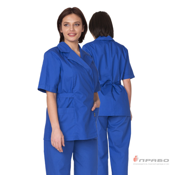 Костюм женский "Василина" василёк (блузон и брюки) для медработников